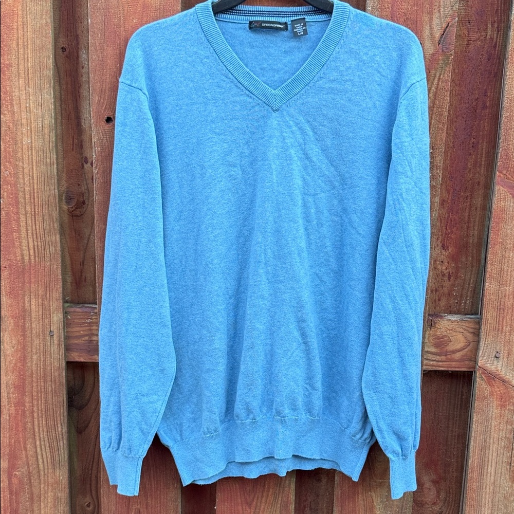Greg Norman Collection Sky Blue V-Neck Sweater